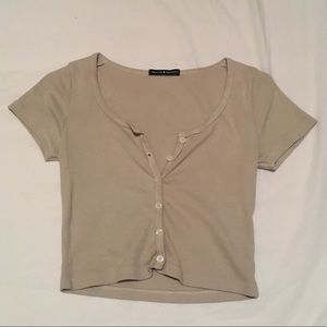 BRANDY MELVILLE: BEIGE ZELLY TOP